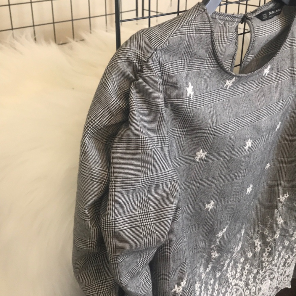 Zara Basic Long Ruffled Sleeve Top - image 2